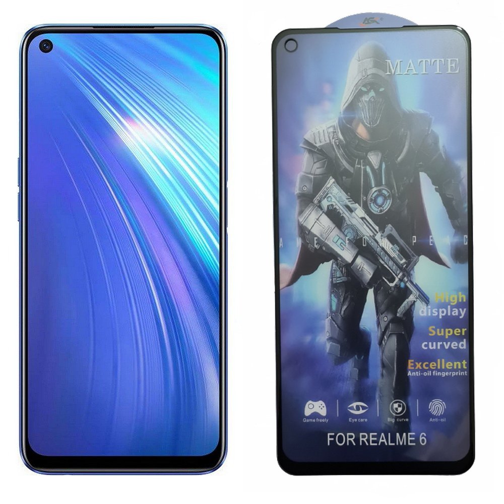 realme 6 matte gaming tempered glass