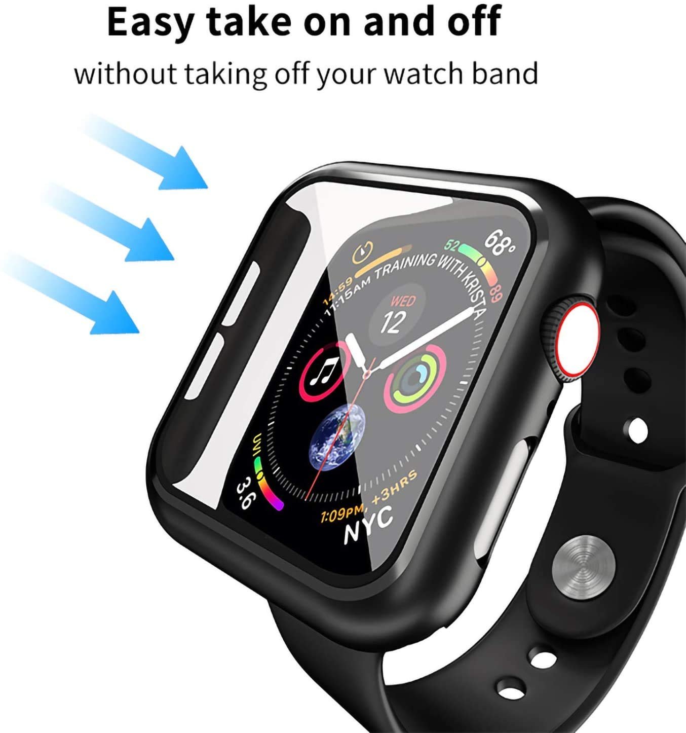 Apple Watch Series 44MM Hard Tempered Glass Case Screen Protector