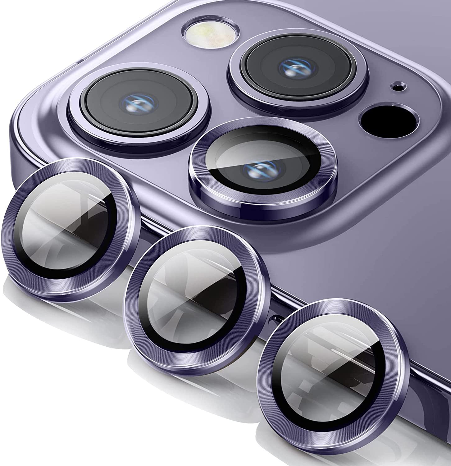 iPhone 14 Pro Max Camera Lens Protector Metal Rings (Deep Purple)