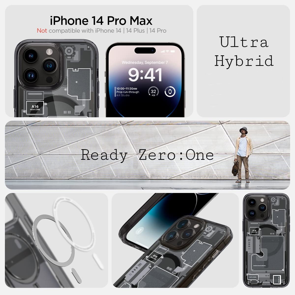 Spigen Ultra Hybrid Zero One Dark Grey Case - For Samsung Galaxy S24 Ultra