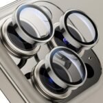 iPhone 15 Pro Camera Lens Protector Metal Rings (Grey)