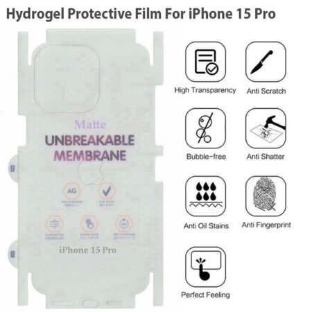 iPhone 15 Pro Unbreakable Membrane Matte Back Sides Protector