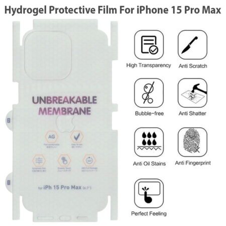 iPhone 15 Pro Max Unbreakable Membrane Matte Back Sides Protector