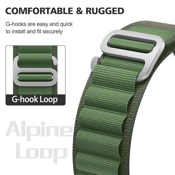 S12 Ultra Alpine Loop Nylon Metal G‑Hook Band Strap (Green)