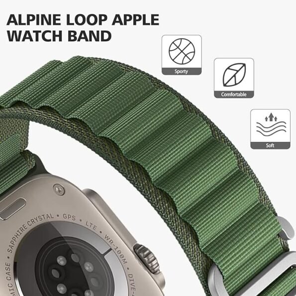 S12 Ultra Alpine Loop Nylon Metal G‑Hook Band Strap (Green)