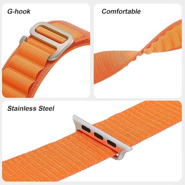 S12 Ultra Alpine Loop Nylon Metal G‑Hook Band Strap (Orange)