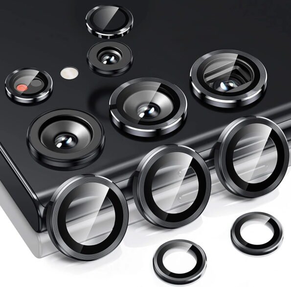 Galaxy S24 Ultra Camera Lens Metal Rings Protector (Black)