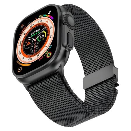 MobileZon Black Titanium Milanese Mesh Loop 49mm