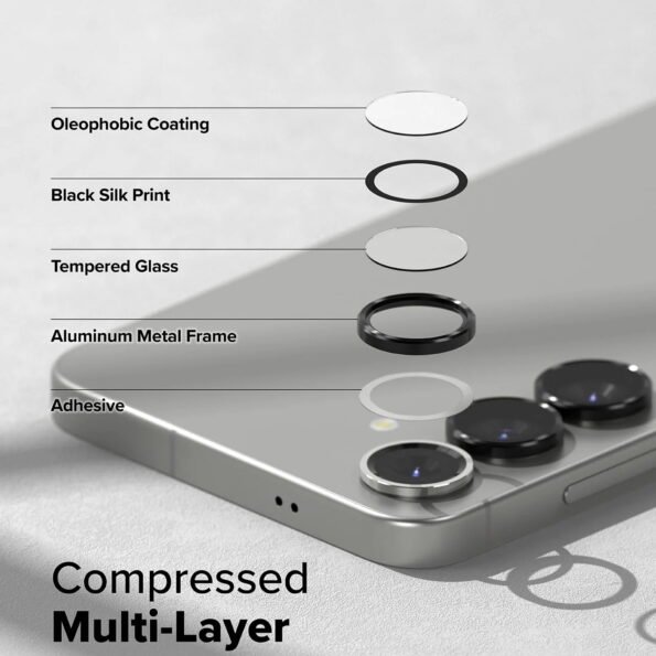 Galaxy S25 Camera Lens Rings Protector (Titanium Black)